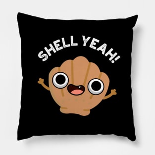 Shell Yeah Cute Seashell Pun Pillow