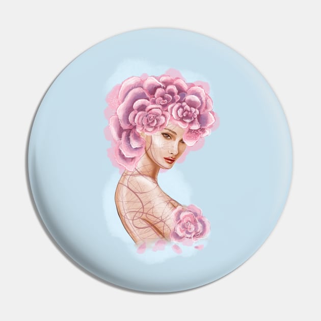 Pretty young girl with flowers in hair. Pin by Olena Tyshchenko