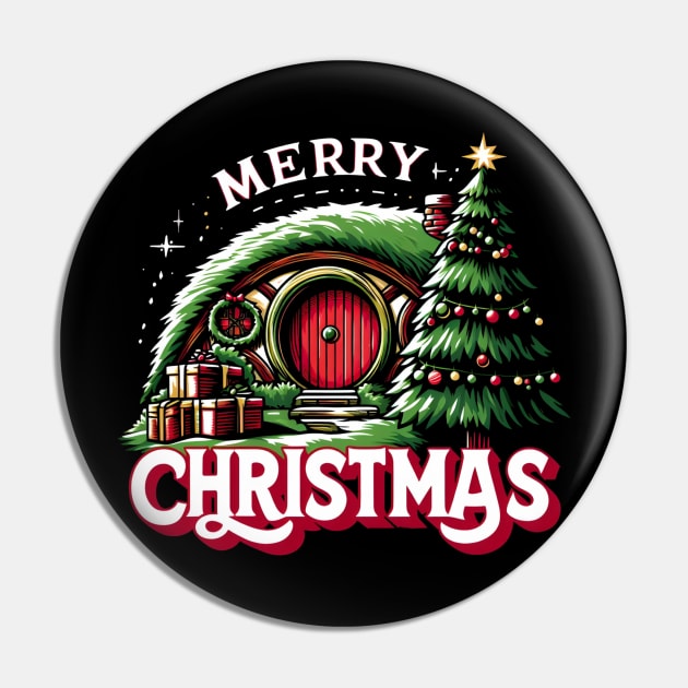 Merry Christmas - Enchanted Circular Door - Fantasy Christmas Pin by Fenay-Designs