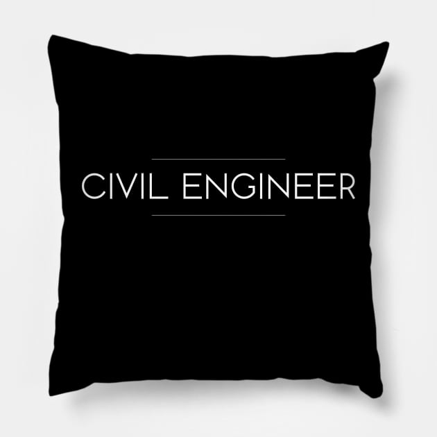 Civil Engineer Minimalist Design Pillow by Studio Red Koala