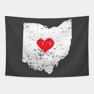 <3 Ohio State Map T Shirt for Men Women and Kids Tapestry