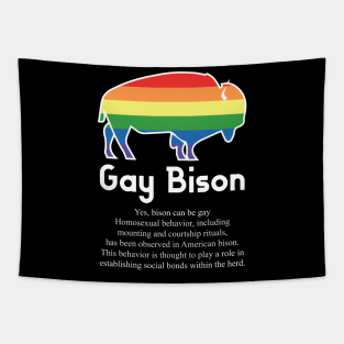 Gay Bison G4w - Can animals be gay series - meme gift t-shirt Tapestry