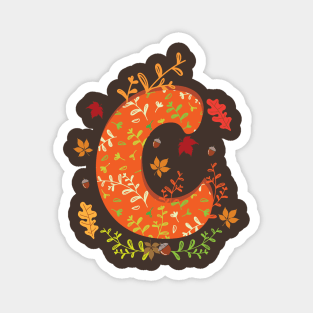 C Autumn Monogram Magnet