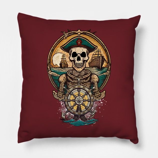 Dead Pirate Pillow by Midcenturydave