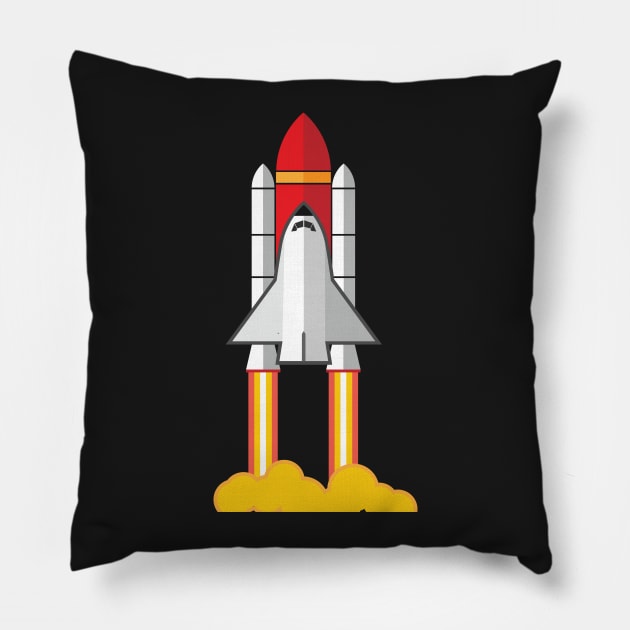 Rocket Space Shuttle Houston Pillow by aliopus