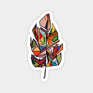 Colorful feather leaf Magnet