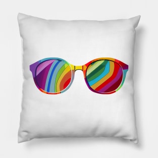 Abstract rainbow colours glasses Pillow