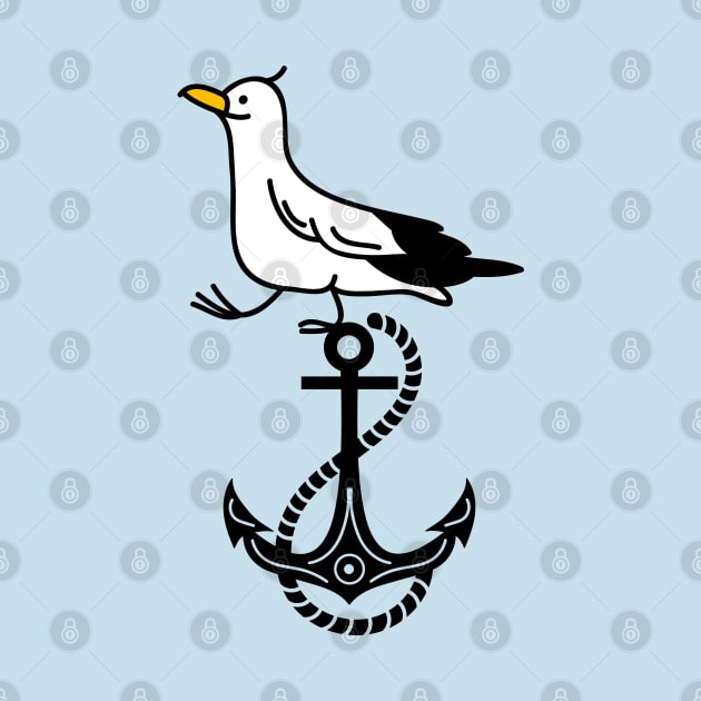 Anchor and seagull by spontania