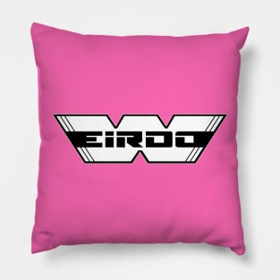 WEIRDO - Logo - White with black lettering - Pink Pillow