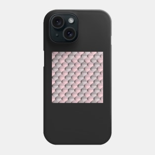 Ogee pattern in coral pink and grey, 60s nostalgia Phone Case