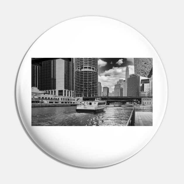 Chicago Water Taxi B+W Pin by jforno