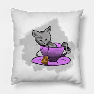 Kitten in Teacup Pillow