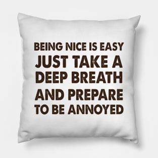 Being Nice is Easy Pillow