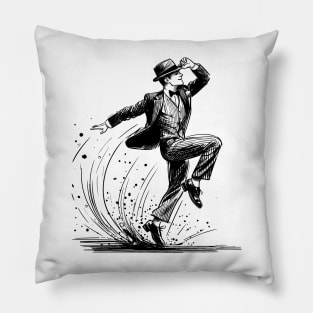 Tap dancer black sketch Pillow