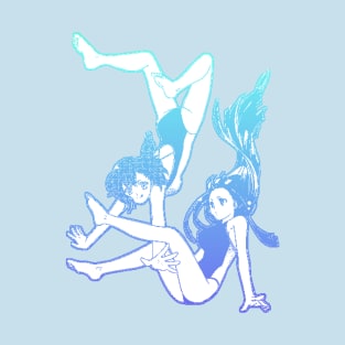 水着 Blue Gradient - Girls Underwater T-Shirt