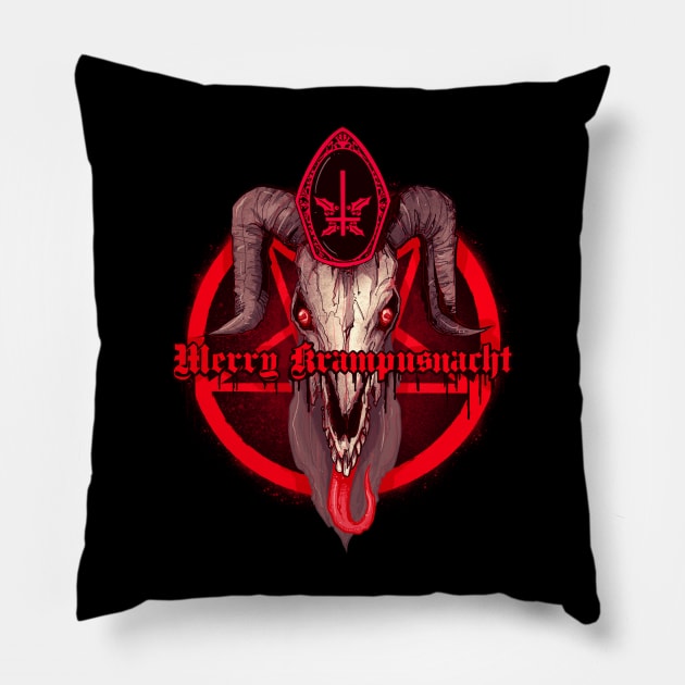 Merry Krampusnacht Pillow by LVBart