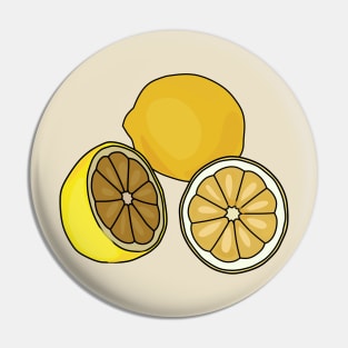 Lemon cartoon illustration Pin