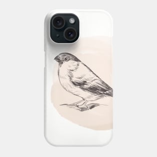 Hand drawn illustration of bullfinch Phone Case