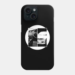 TOYOTA CHASER JZX100 Black 'N White 5 (Black Version) Phone Case