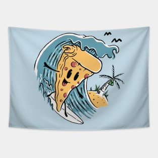 Surfing With Pizza Tapestry