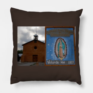 Mission Church at Velarde New Mexico Pillow