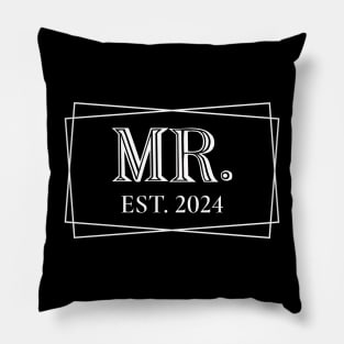 Mr Est. 2024 Couples Matching Mrs & Mr Pillow