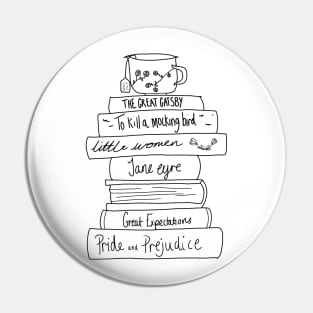 Classic books stack Pin