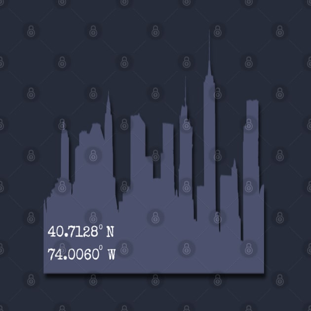 I Love New York City Skyline - Coordinates by musicanytime