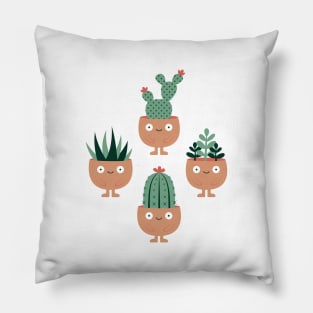 Cute terracotta pots with succulent hairstyles Pillow