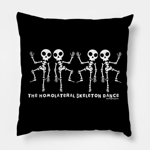 The Homolateral Skeleton Dance v1 white Pillow by SherringenergyTeez