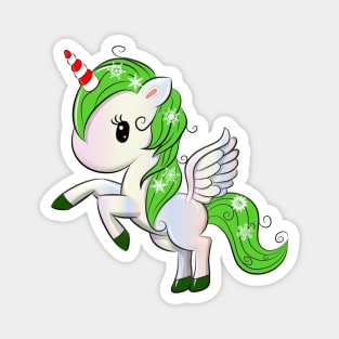 Christmas Unicorn Pegasus Magnet