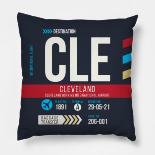 Cleveland (CLE) Airport Code Baggage Tag Pillow