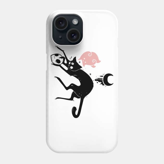 Spooky Black Cat Artwork Phone Case by cellsdividing