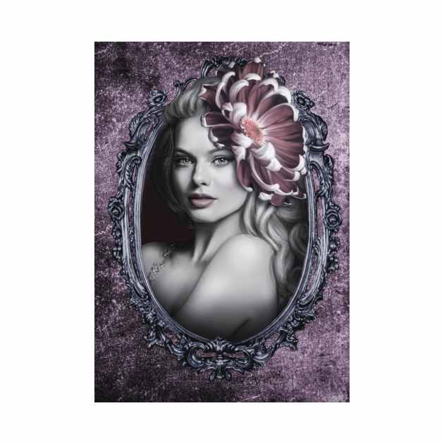 Pale Pink Exotic Beauty Portrait Frame by Relaxing Art Shop