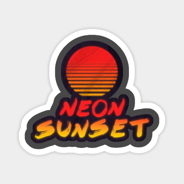 Neon Sunset 2 Magnet by DylanBlairIllustration