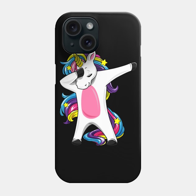 Dabbing Unicorn Costume Rainbow Horse Girl gift Phone Case by Xizin Gao