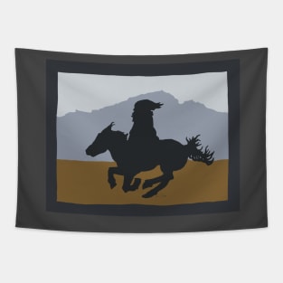 Mongolian on Horseback Tapestry