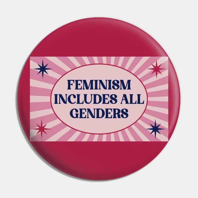 Feminism Includes All Genders Pin by Football from the Left