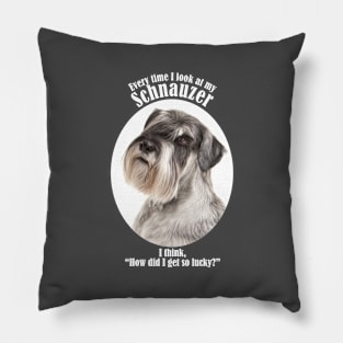 Lucky Schnauzer Pillow