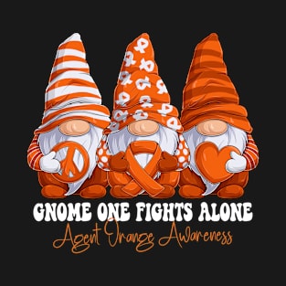 Funny Gnomies Agent Orange Awareness Month Orange Ribbon Gift Idea T-Shirt