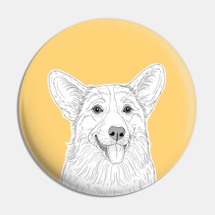 Cute Corgi Dog Portrait Pin