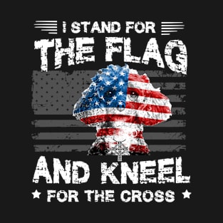 Poodles Dog Stand For The Flag Kneel For Fallen T-Shirt T-Shirt