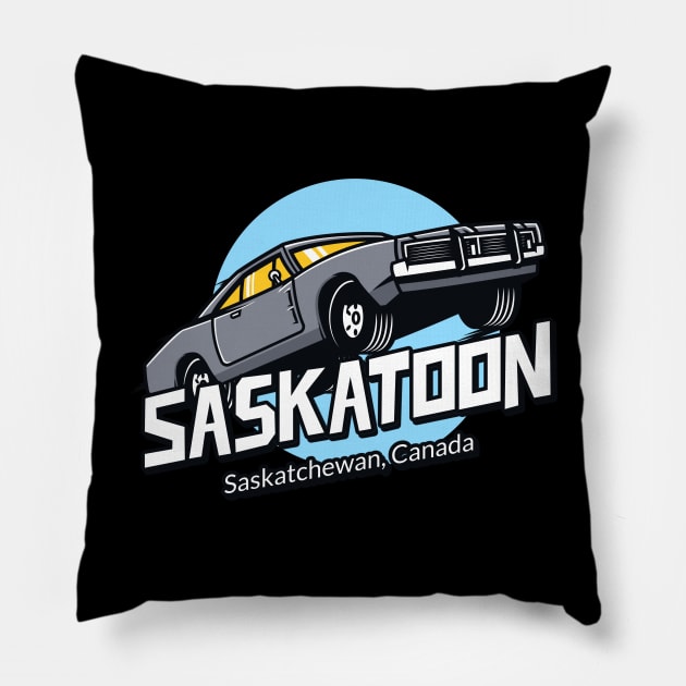 Saskatoon Street Revival Vintage Comic Branding Pillow by Stooned in Stoon