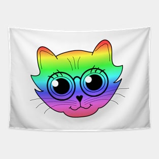 Professoressa Rainbow Cat Tapestry