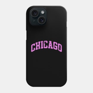 Chicago Varsity Style Pink Font Phone Case