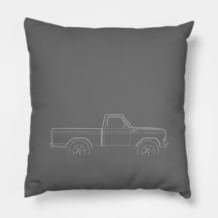 1979 Ford F-150 4x4 pickup - profile stencil, white Pillow