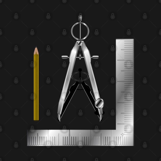 Pencil Square and Compass by geodesyn