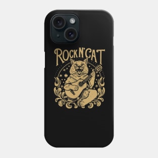 Cat rock Music vintage Phone Case