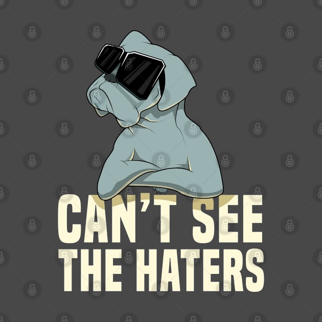 Funny Bulldog Shirt - Can't See The Haters by amitsurti