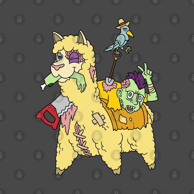 Zombie llama - Halloween Gift by Konnectd